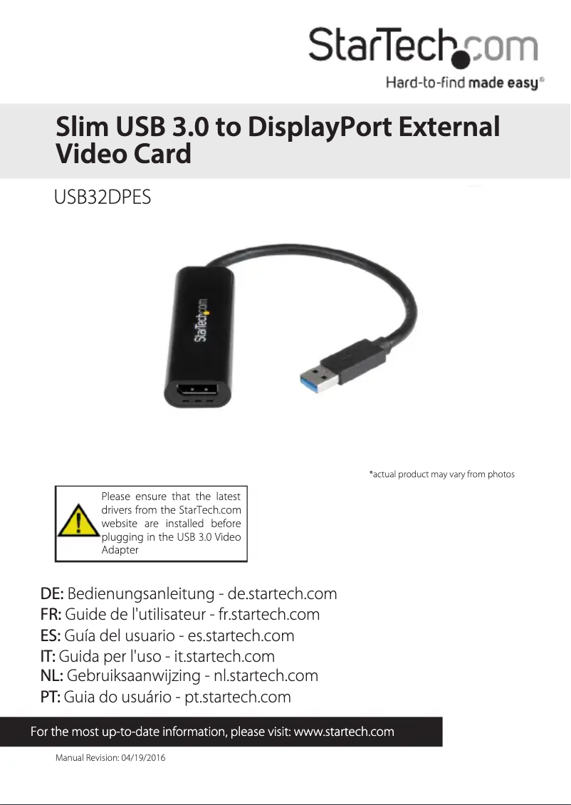 Image de la première page du manuel de l'appareil USB32DPES
