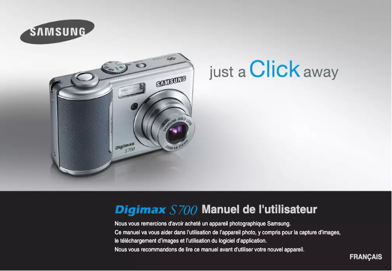 Page 1 de la notice Manuel utilisateur Samsung Digimax S700