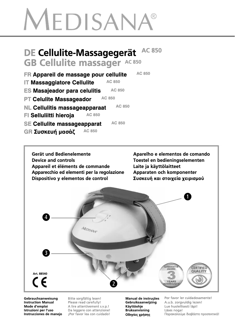 Página 1 del manual Manual de usuario Medisana AC-850
