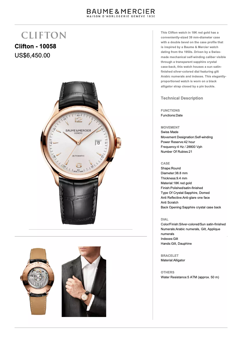 Image de la première page du manuel de l'appareil Clifton 10058