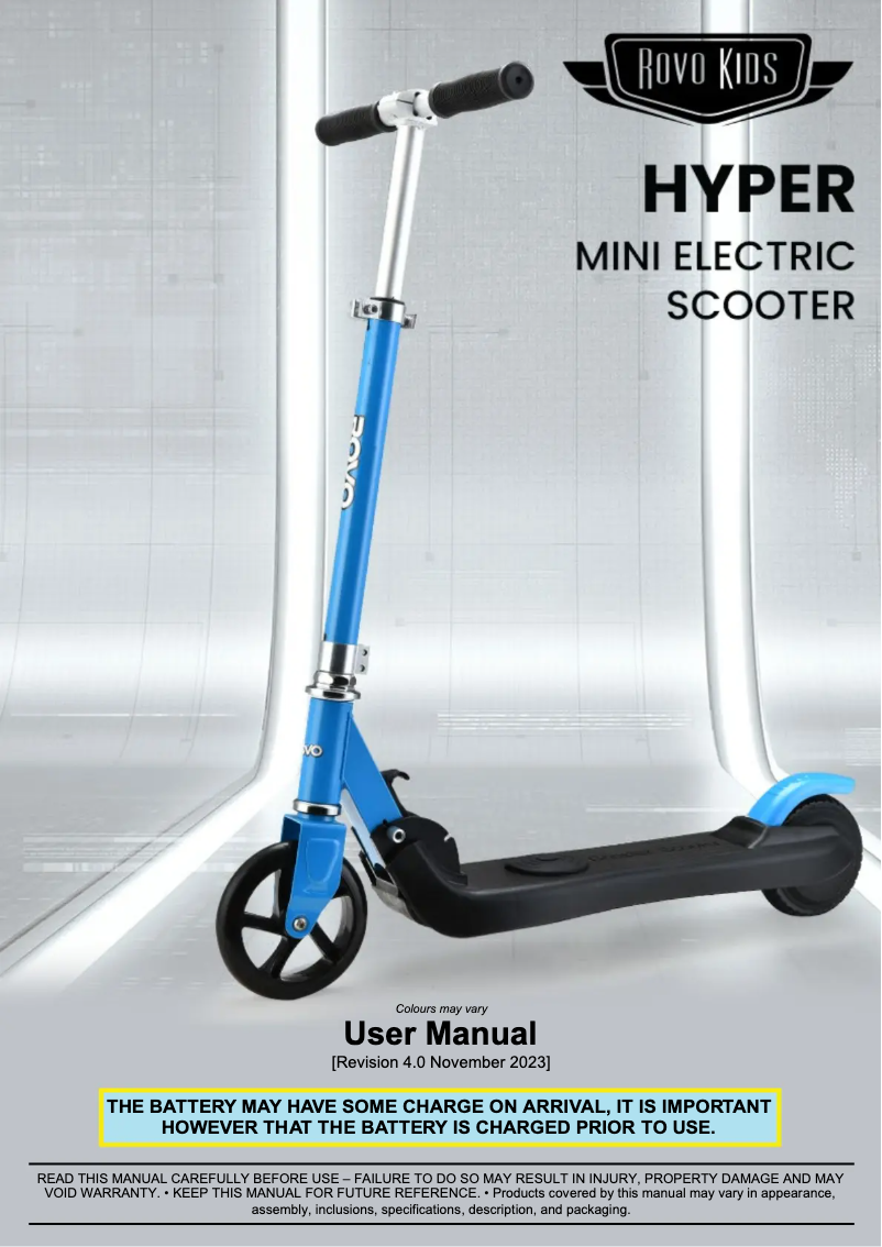 Page n°1 - Manuel utilisateur Rovo Kids Hyper