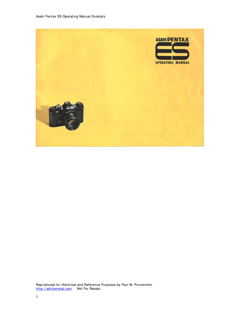 Página 1 del manual Manual de usuario Pentax ES