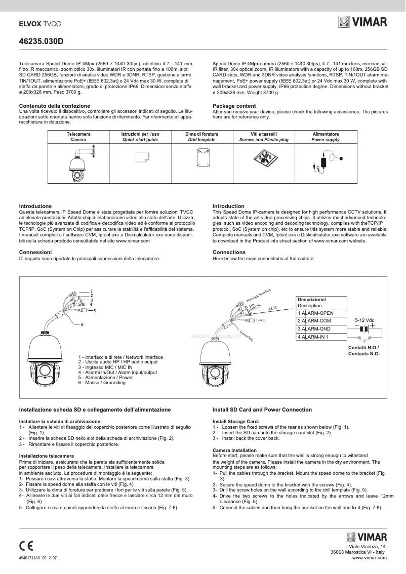 Image de la première page du manuel de l'appareil ELVOX 46235.030D