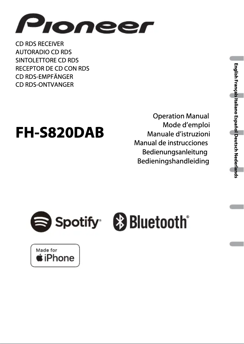 Image de la première page du manuel de l'appareil FH-S820DAB