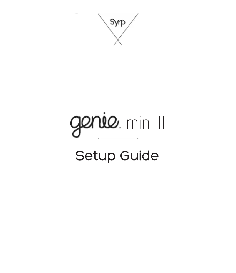 Page n°1 - Manuel utilisateur Syrp Genie Mini II