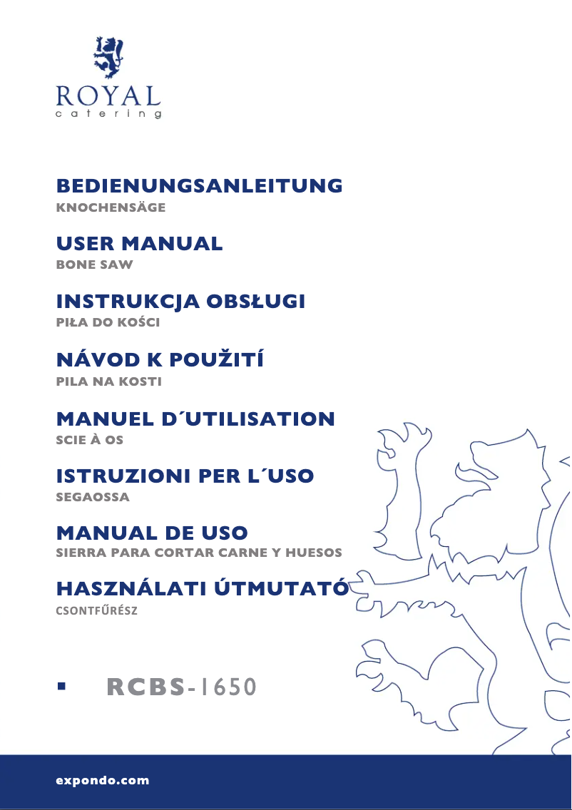 Page n°1 - Manuel utilisateur Royal Catering RCBS-1650