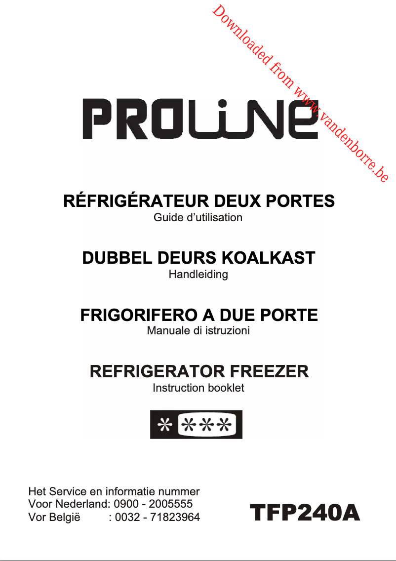 Page 1 de la notice Manuel utilisateur Proline TFP 240