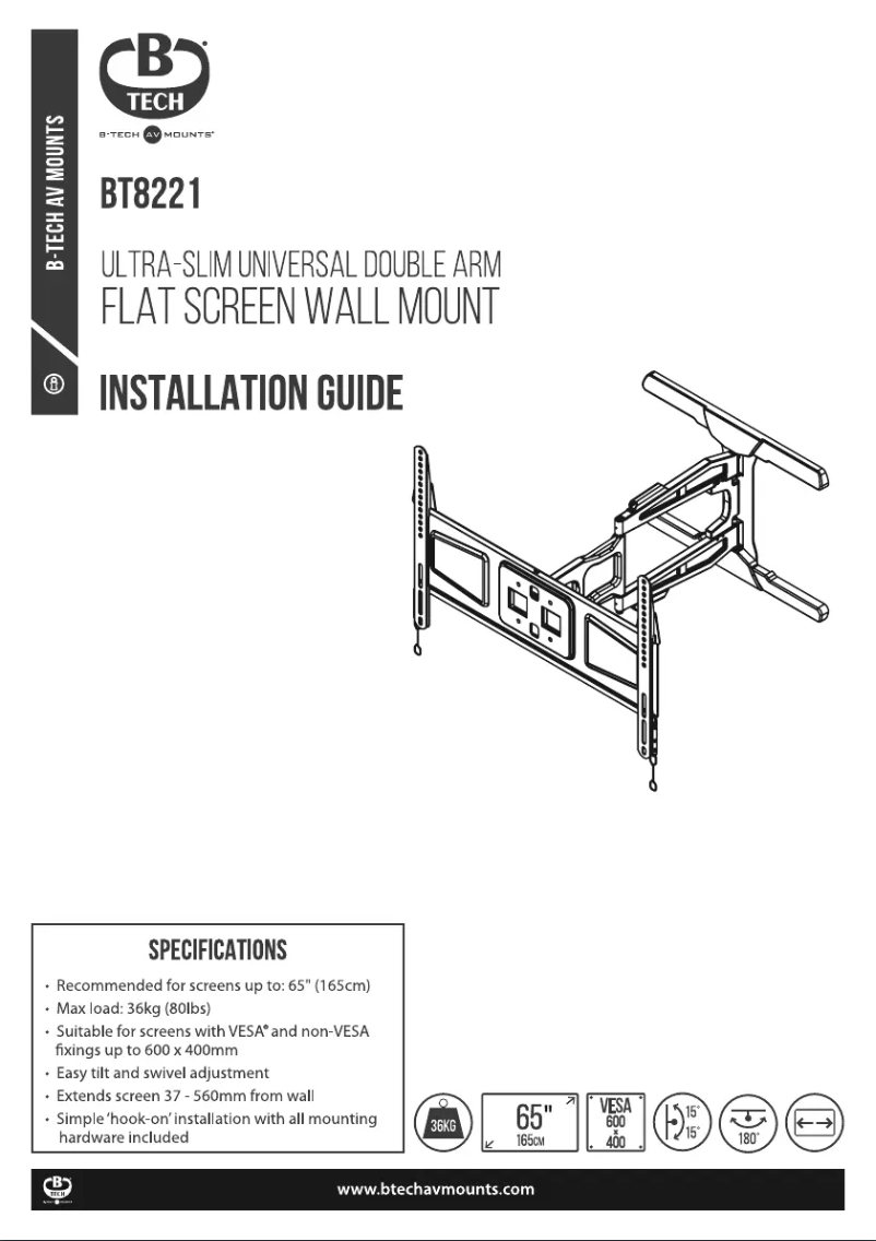 Page 1 of the manual Installation Guide B-Tech BT8221