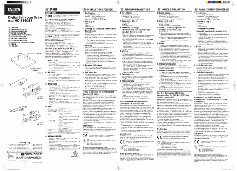 Página 1 del manual Manual de usuario Tanita HD-387