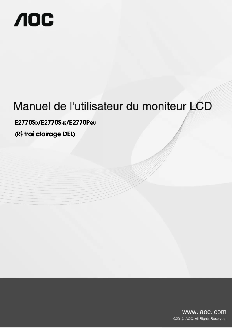 Page n°1 - Manuel utilisateur AOC Value-line E2770SH