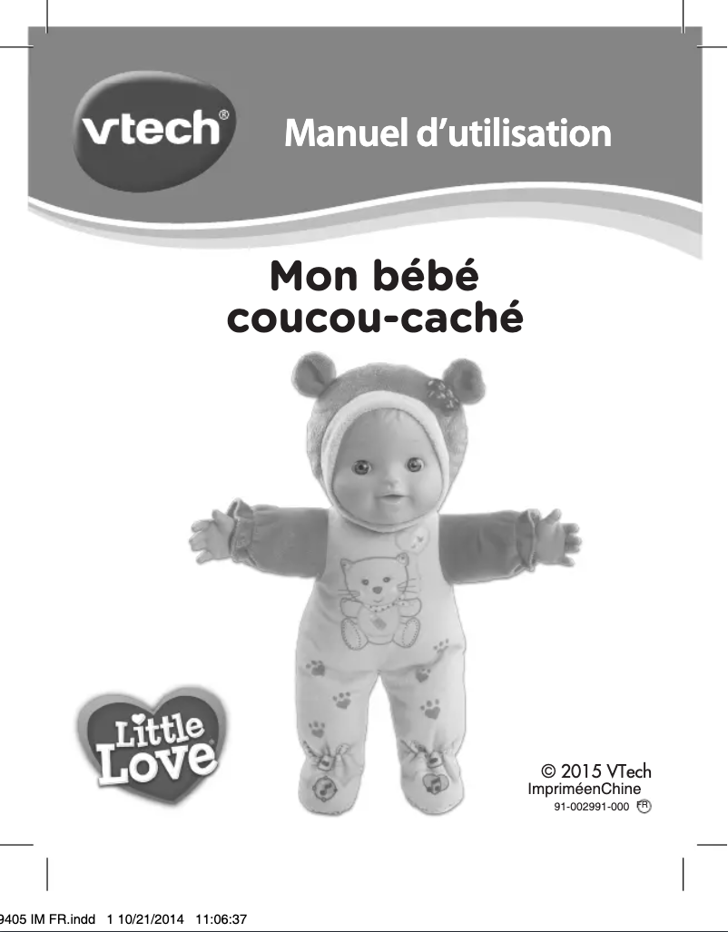 Page 1 de la notice Manuel utilisateur Vtech Mon bébé coucou-caché bleu