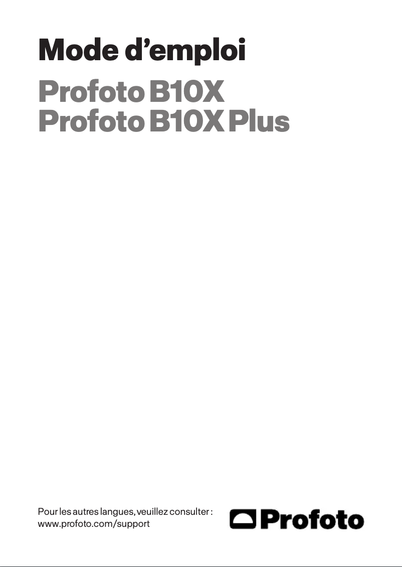 Image de la première page du manuel de l'appareil B10X Plus