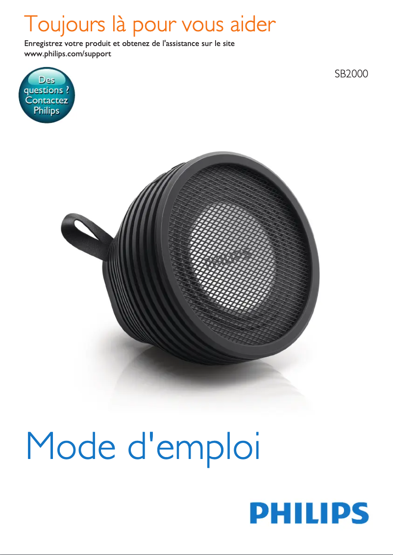 Page 1 de la notice Manuel utilisateur Philips SB2000B