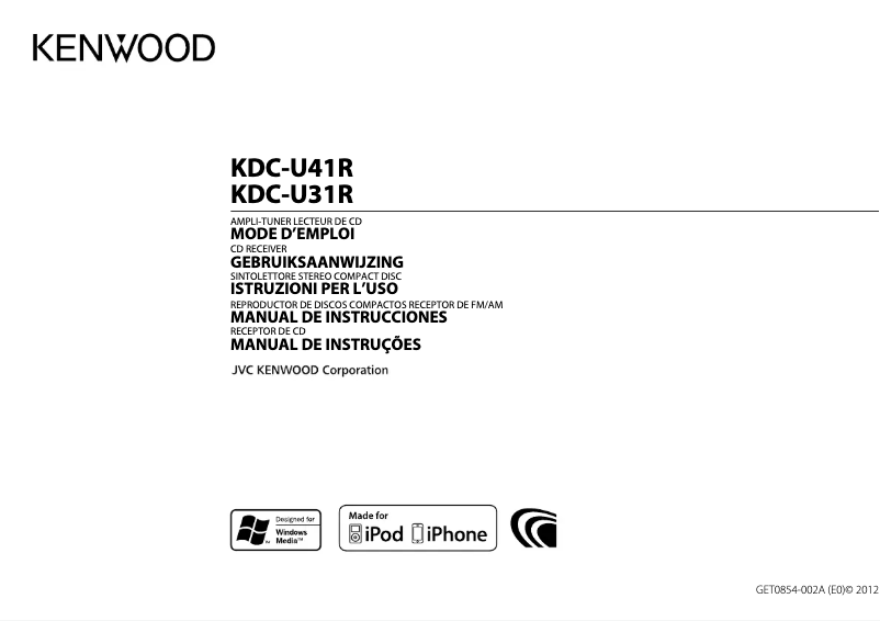 Page 1 de la notice Manuel utilisateur Kenwood KDC-U31R
