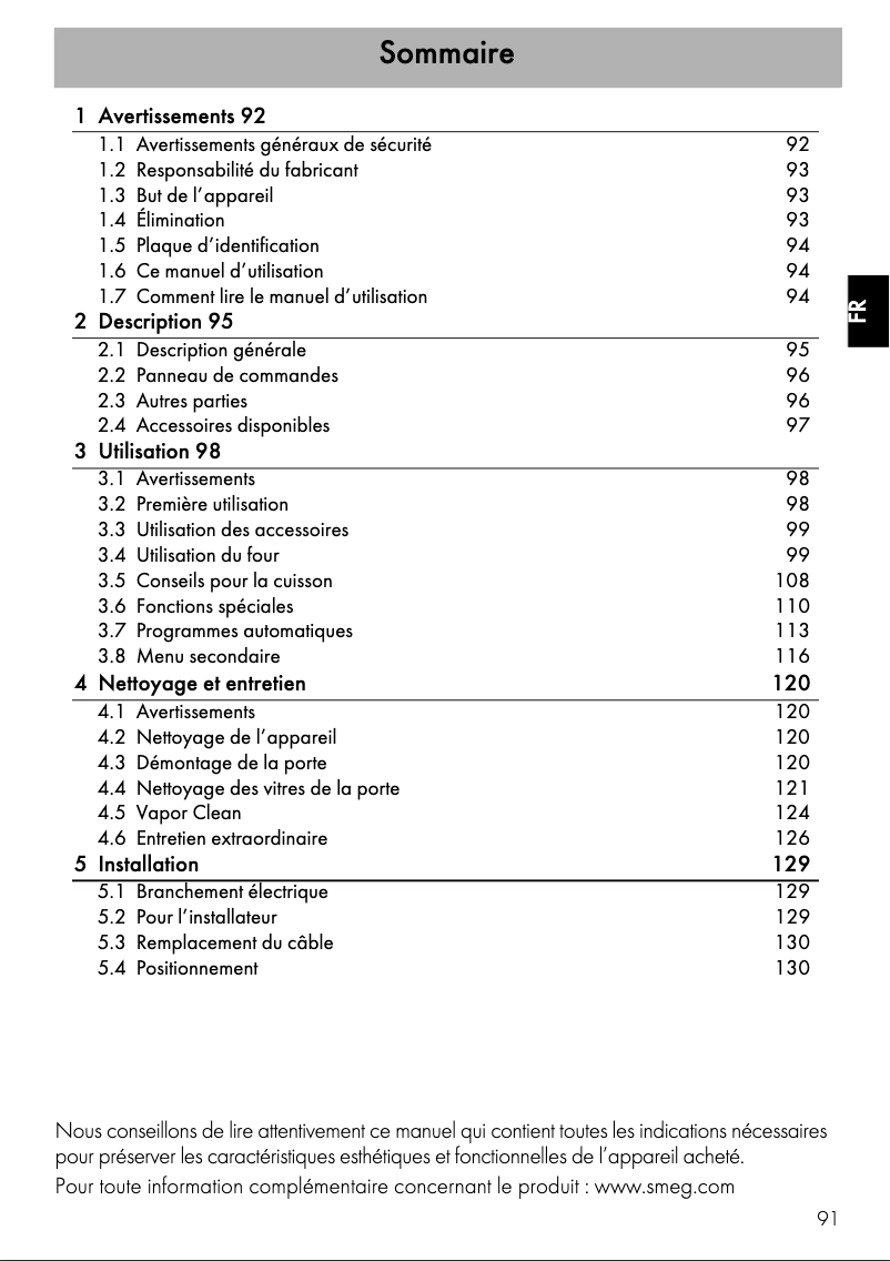 Página 1 del manual Manual de usuario Smeg SF9390X1