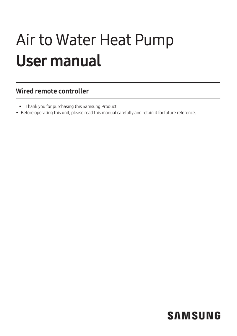 Page n°1 - Manuel utilisateur Samsung MWR-WW10KN