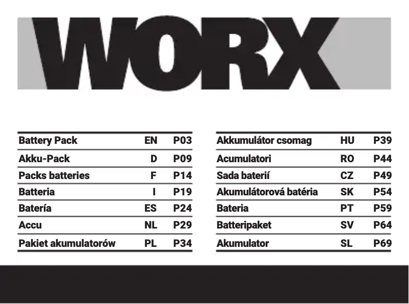 Page 1 de la notice Manuel utilisateur Worx WA3551