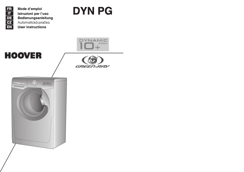 Page 1 de la notice Manuel utilisateur Hoover DYN 10146PG-14S
