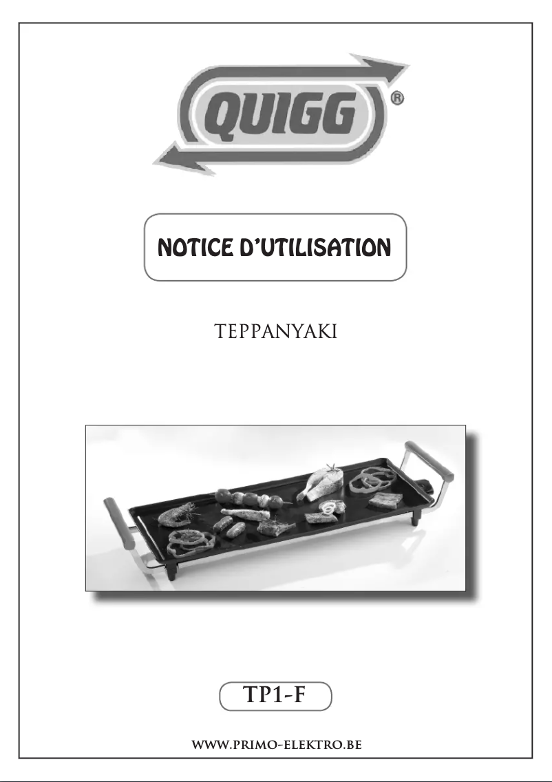 Page 1 de la notice Manuel utilisateur Quigg TP1