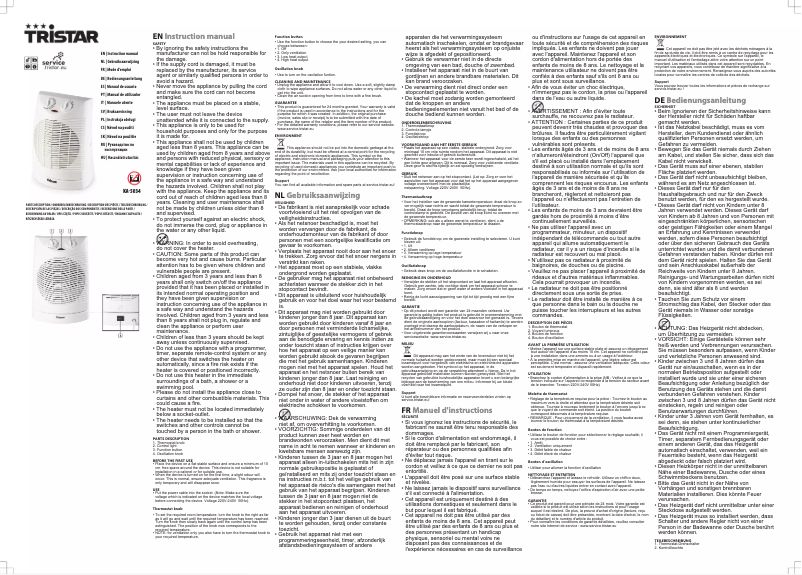 Page 1 de la notice Manuel utilisateur TriStar KA-5034