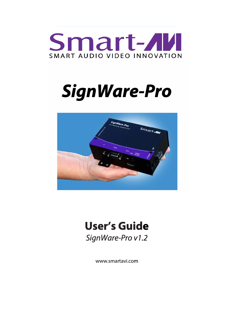 Image de la première page du manuel de l'appareil SignWare-Pro