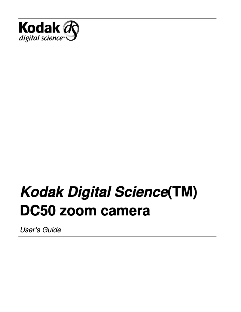 Page n°1 - Manuel utilisateur Kodak DC50