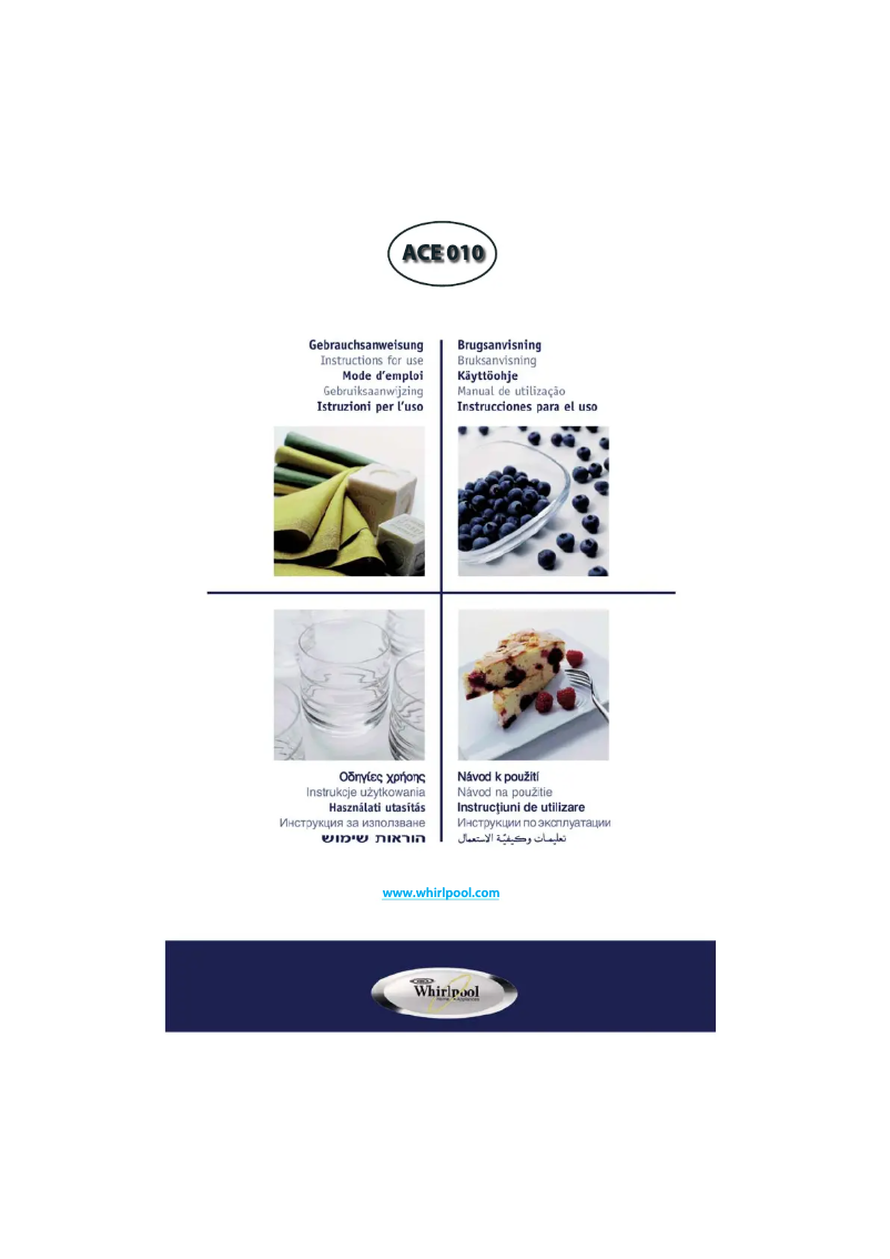 Page 1 de la notice Manuel utilisateur Whirlpool ACE 010 IX