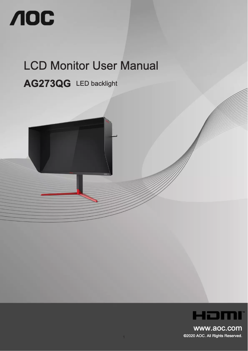 Image de la première page du manuel de l'appareil AGON AG273QG