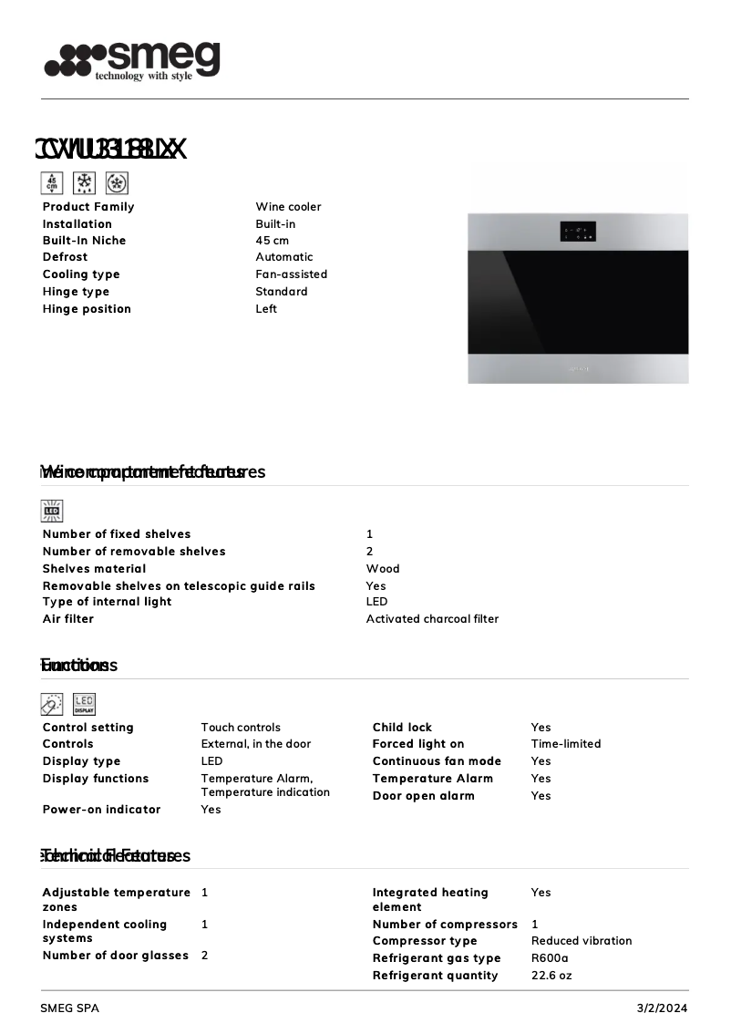 Image de la première page du manuel de l'appareil CVIU318LX