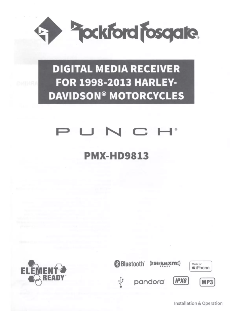 Page n°1 - Manuel utilisateur Rockford Fosgate HD9813RGU-STAGE1