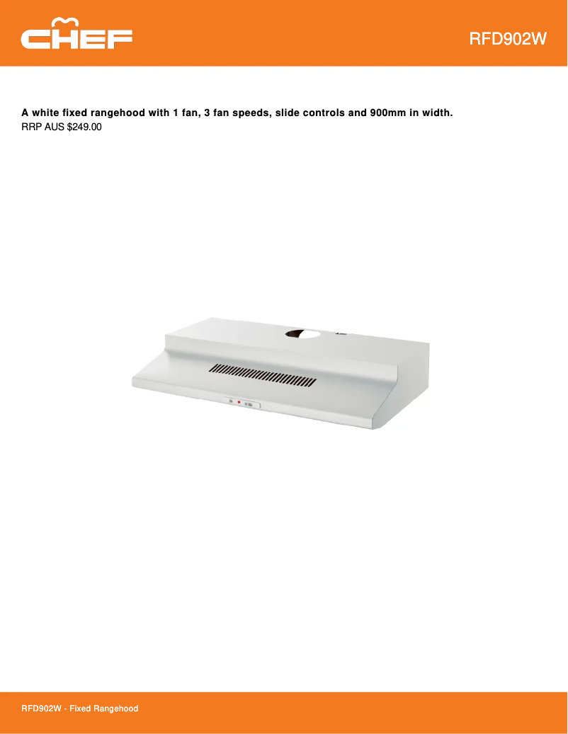 Página 1 del manual Ficha técnica Chef RFD902W