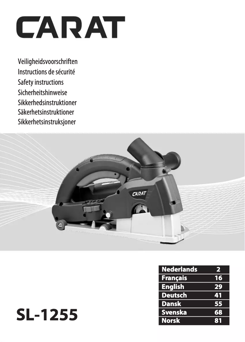 Page n°1 - Manuel utilisateur Carat SL-1255