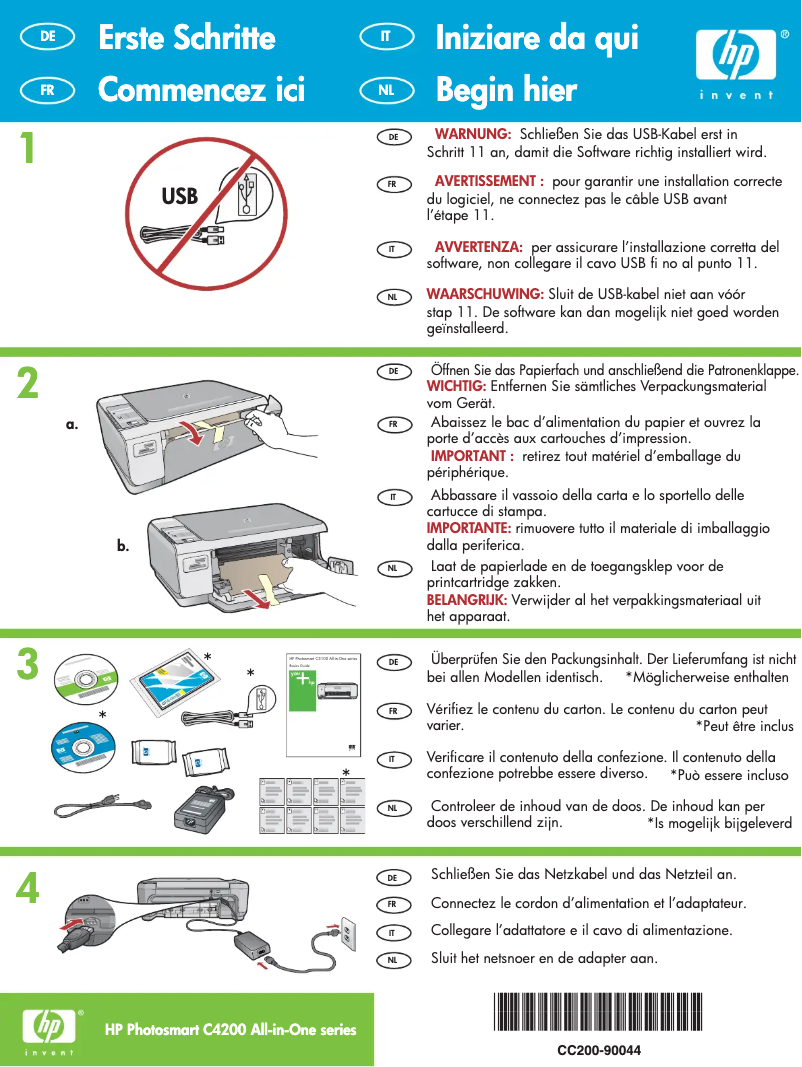 Page 1 de la notice Manuel utilisateur HP Photosmart C4273