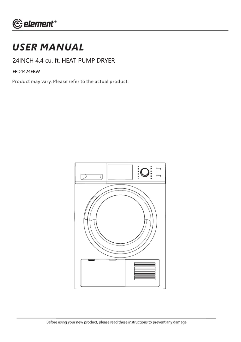 Page 1 de la notice Manuel utilisateur Element EFD4424EBW