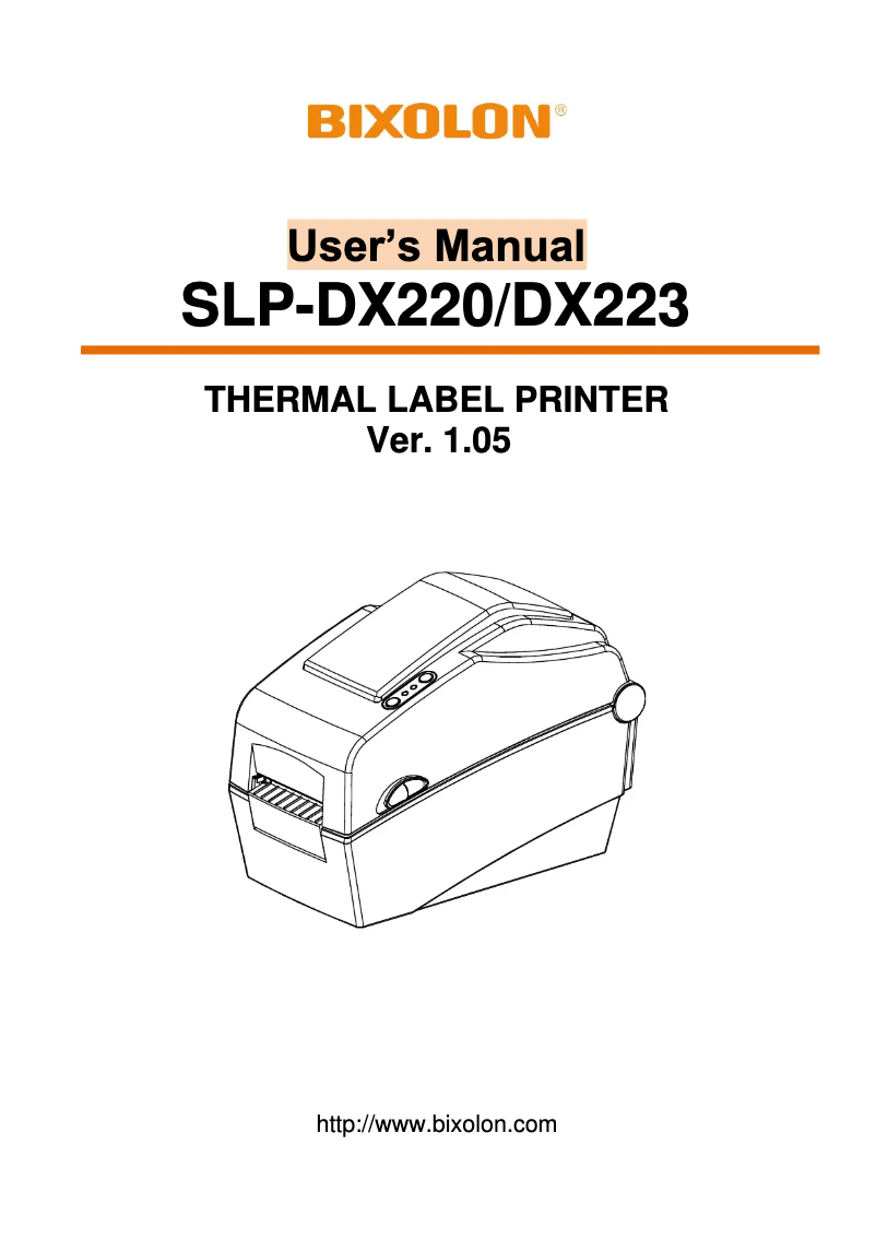 Page n°1 - Manuel utilisateur Bixolon SLP-DX220BG
