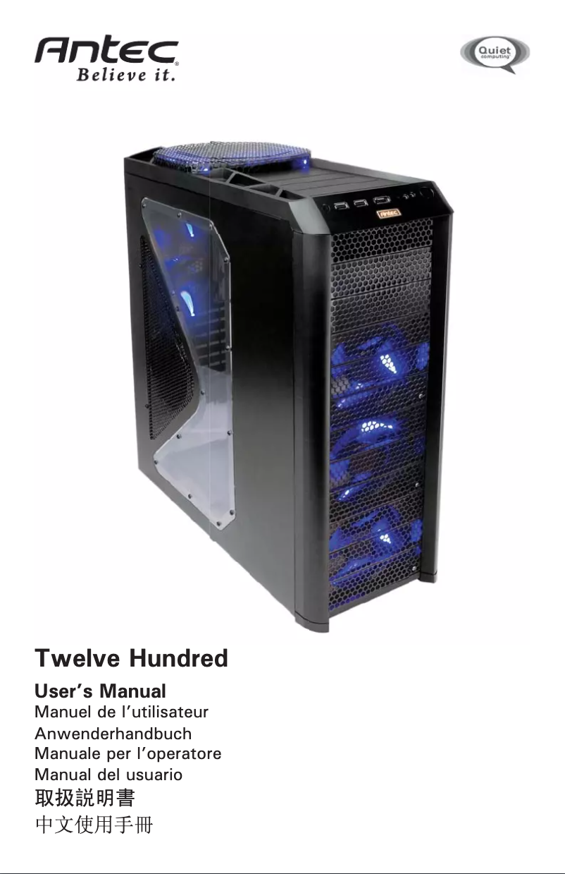 Page 1 de la notice Manuel utilisateur Antec K/Twelve Hundred-EU