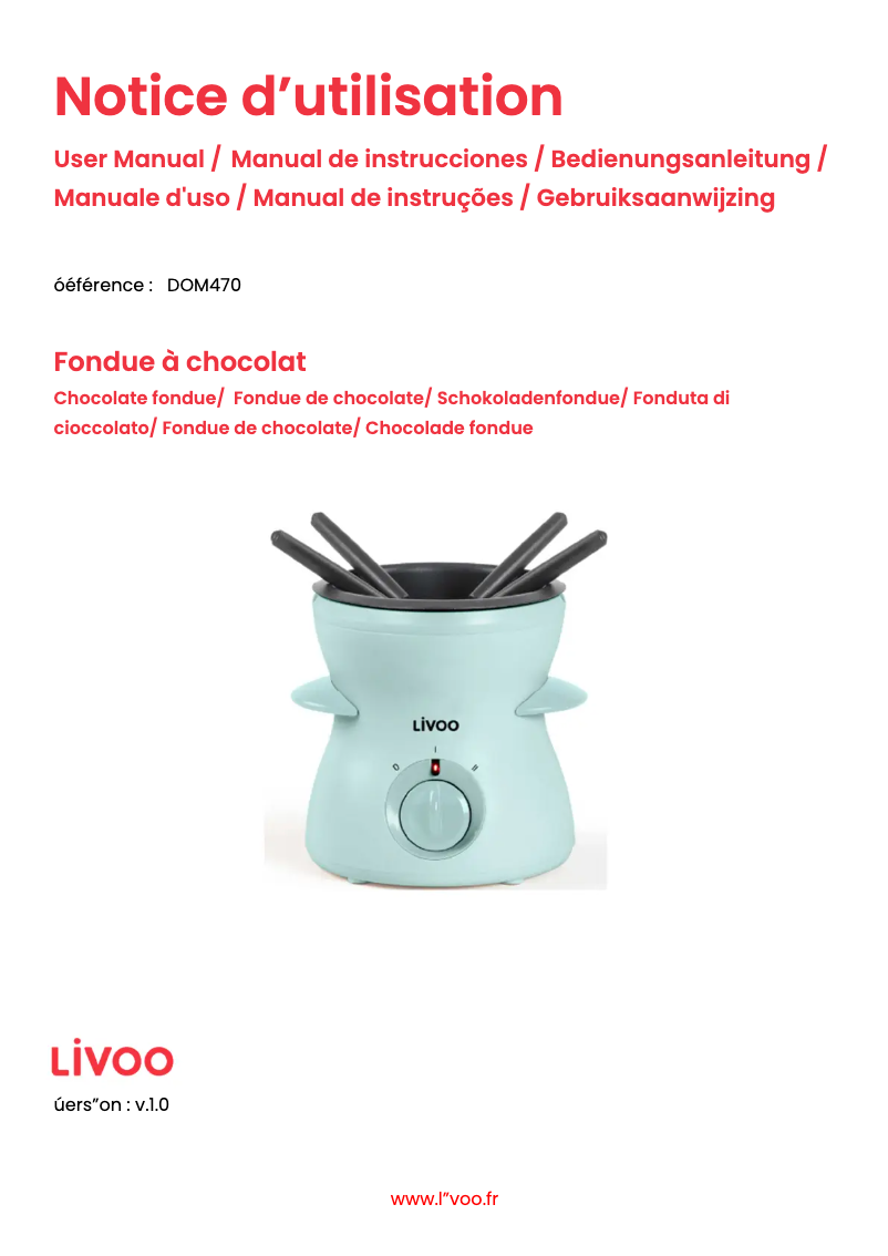 Page n°1 - Manuel utilisateur Livoo DOM470