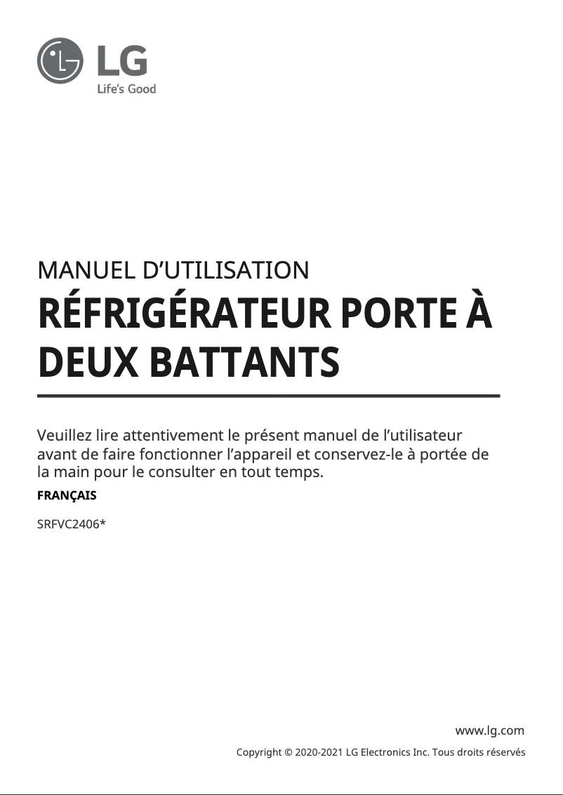 Página 1 del manual Manual de usuario LG SRFVC2406S