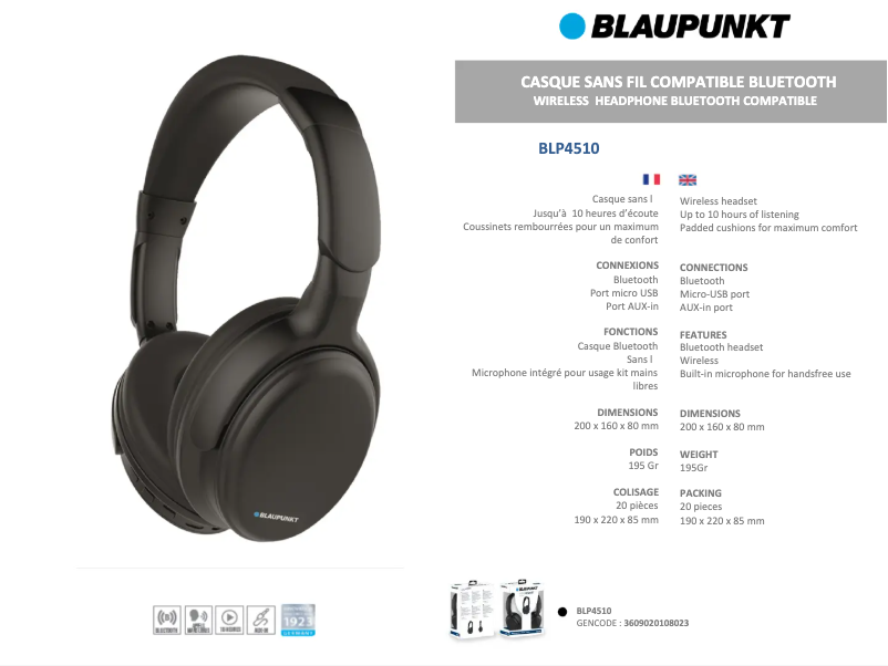 Page n°1 - Manuel utilisateur Blaupunkt BLP4510