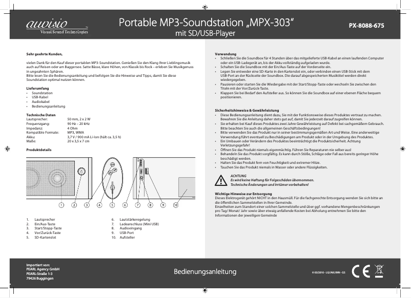 Image de la première page du manuel de l'appareil MPX-303