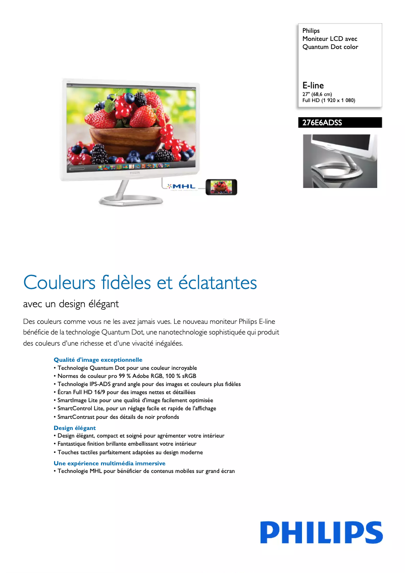 Imagen de la primera página del manual del dispositivo 276E6ADSS