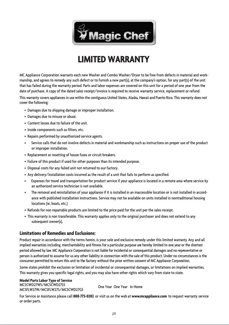 Imagen de la primera página del manual del dispositivo MCSCWD27S5