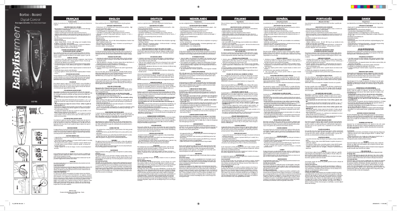 Page 1 de la notice Manuel utilisateur BaByliss E876E