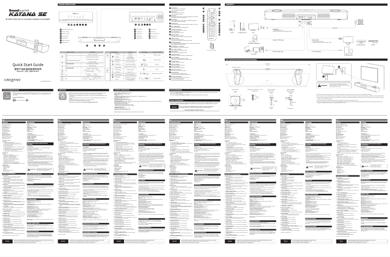 Page 1 de la notice Manuel utilisateur Creative Sound Blaster Katana SE