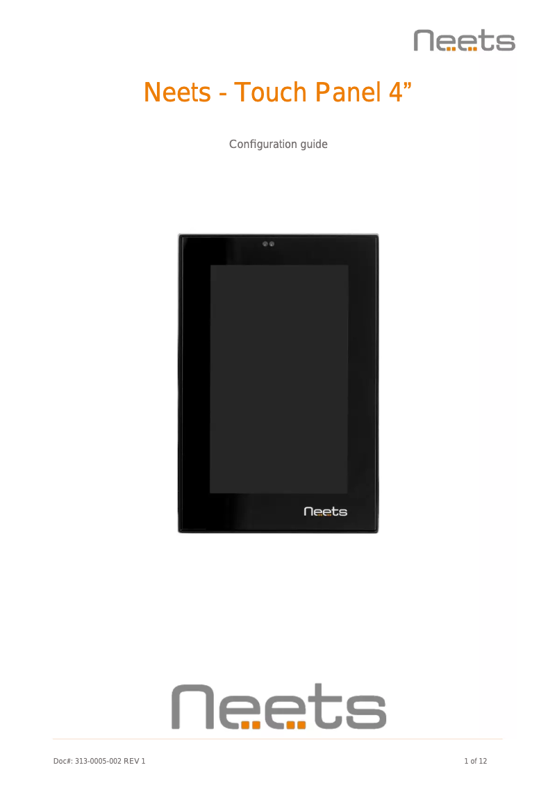 Image de la première page du manuel de l'appareil Touch Panel 4”