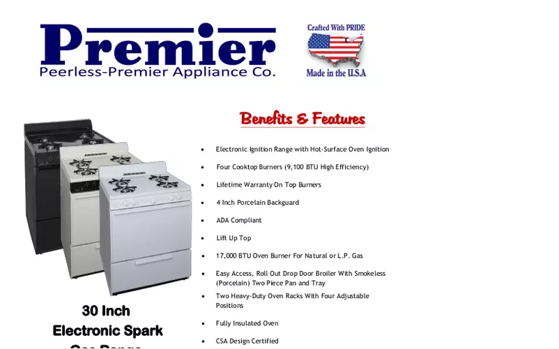 Página 1 del manual Manual de usuario Premier SFK100OP