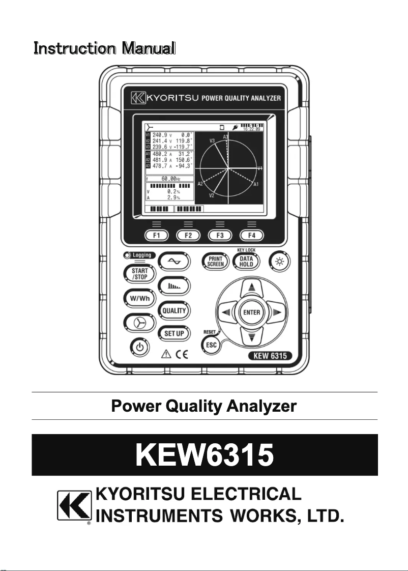 Image de la première page du manuel de l'appareil KEW 6315
