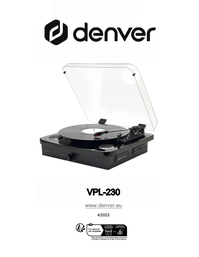 Image de la première page du manuel de l'appareil VPL-230