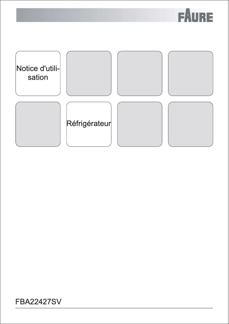 Page n°1 - Manuel utilisateur Faure FBA22427SV