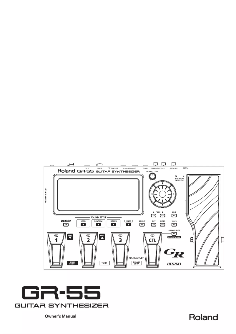 Page 1 de la notice Manuel utilisateur Roland GR-55